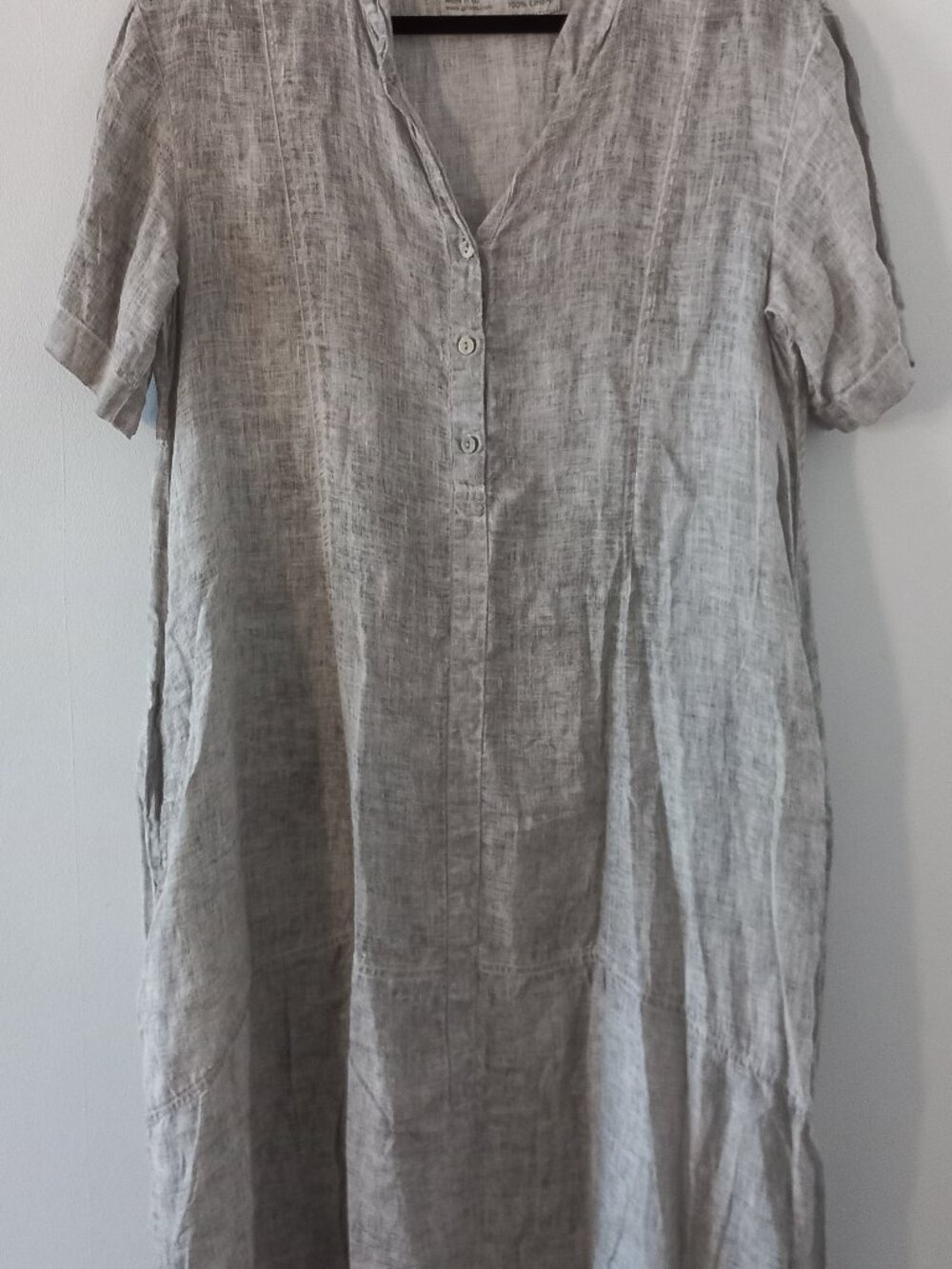 GRIZAS washed linen short sleeve dress - Picture 2 of 12